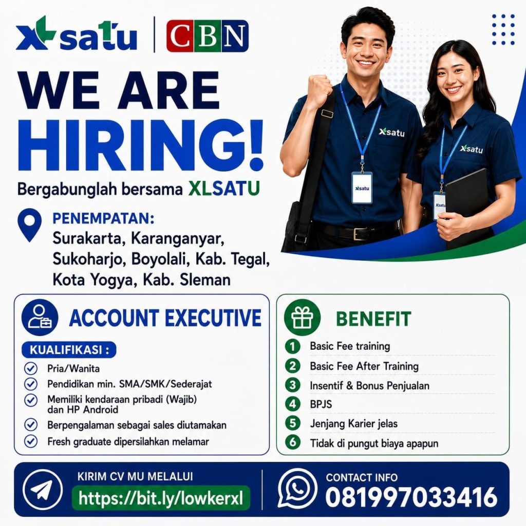 Poster lowongan XL Satu