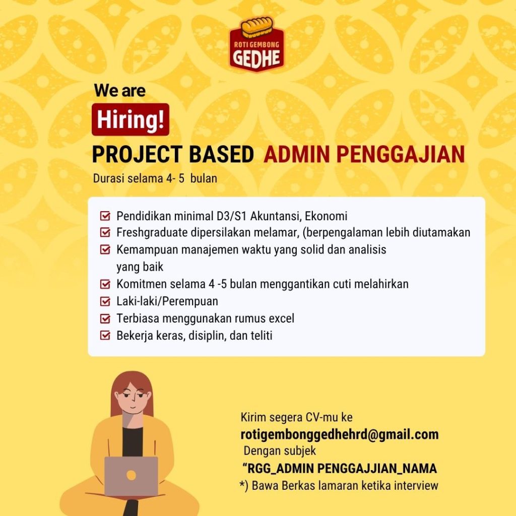 Poster lowongan Roti Gembong Gedhe