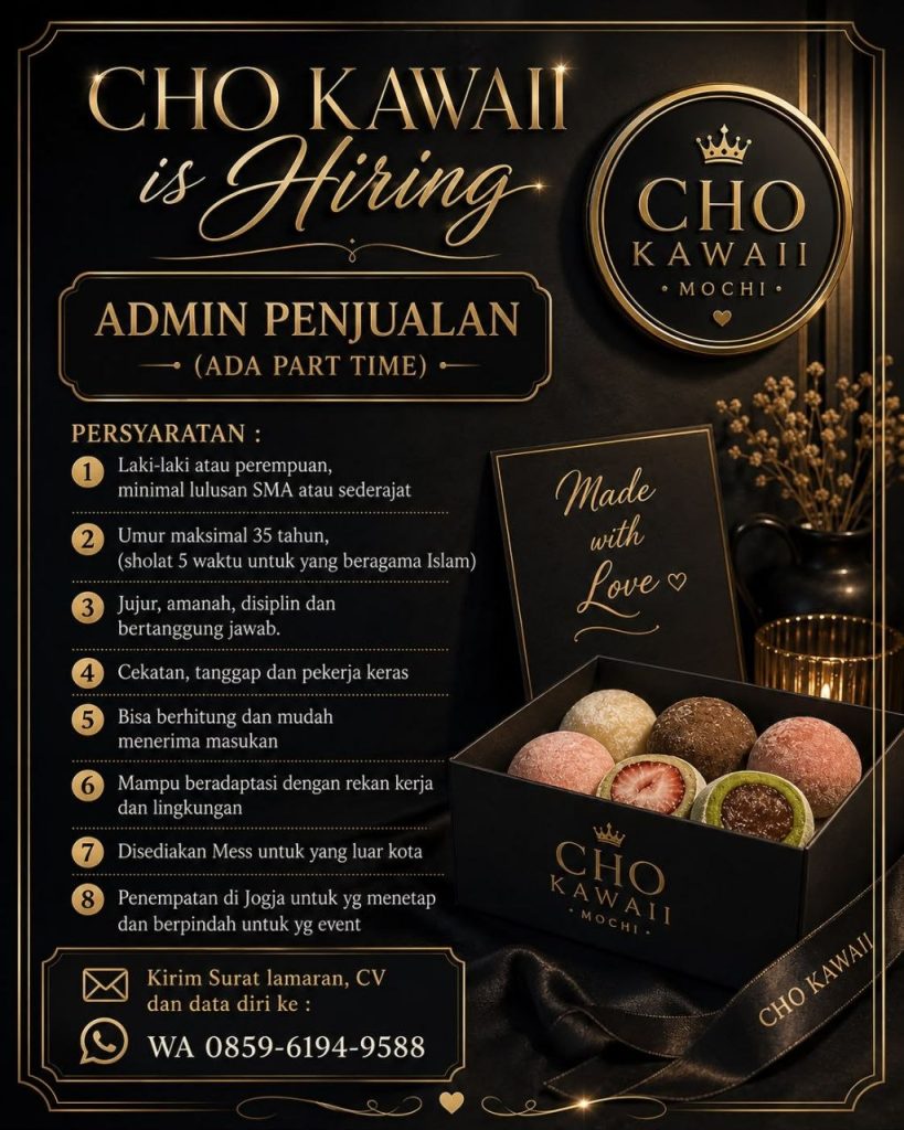 Poster lowongan CHO KAWAII