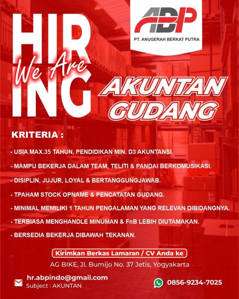 Poster lowongan Odong Odong USA
