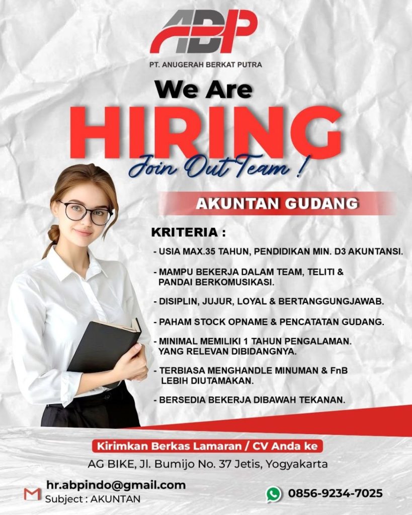Poster lowongan Odong Odong USA