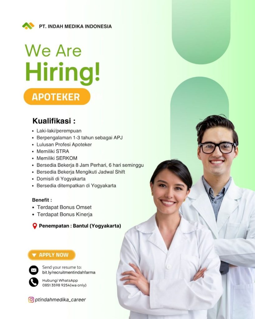 Poster lowongan PT. Indah Medika Indonesia