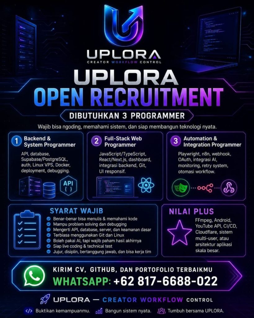 Poster lowongan UPLORA