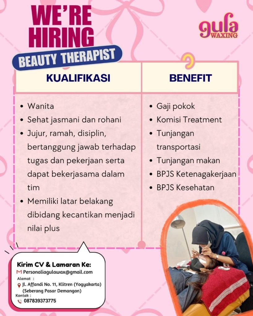 Poster lowongan Gula Waxing