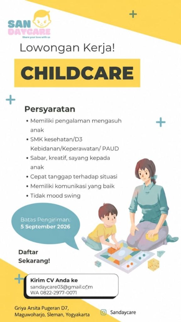 Poster lowongan Sandaycare