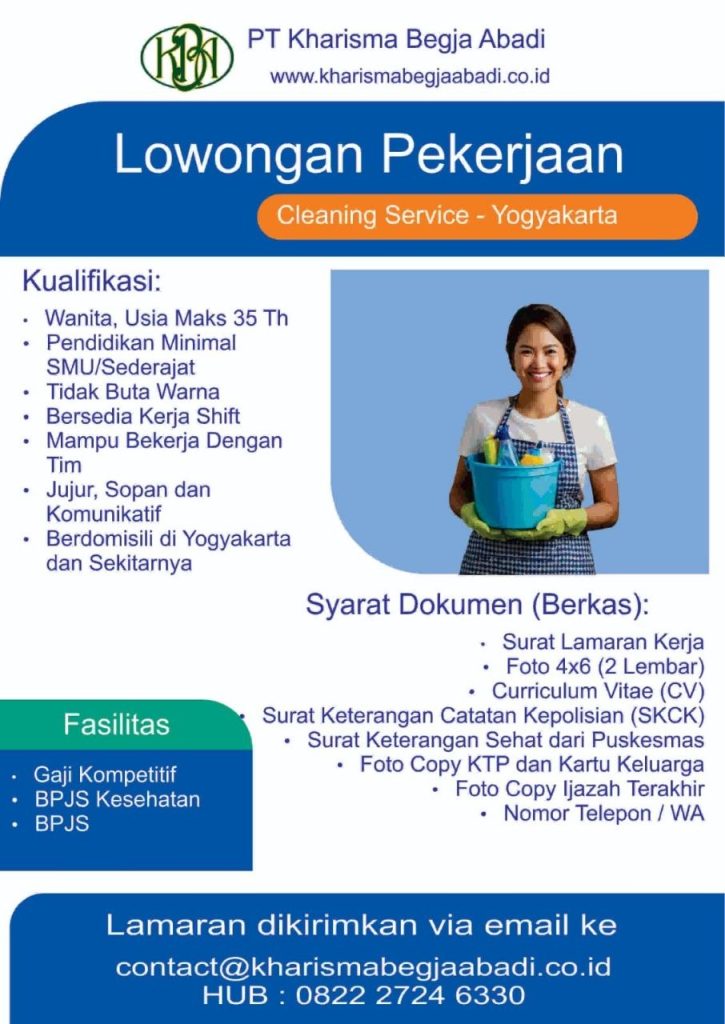 Poster lowongan PT Kharisma Begja Abadi