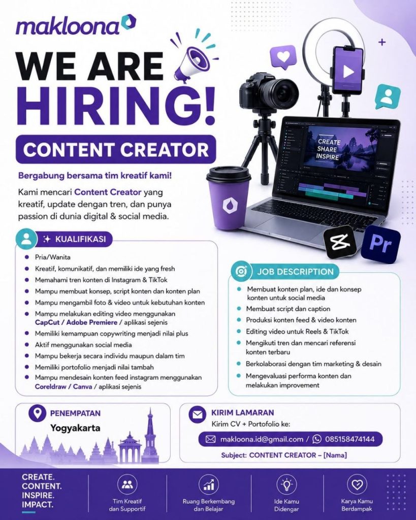 Poster lowongan BGI (Bangor Group Indonesia)