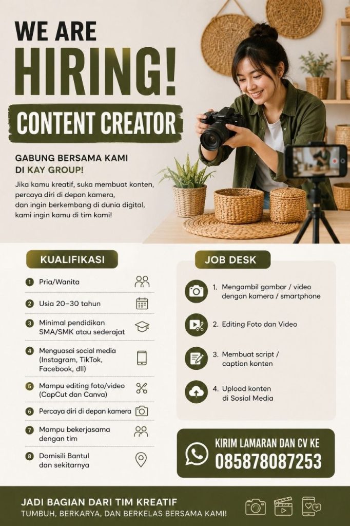 Poster lowongan CV. Makan Ayam Goreng Setiap Hari