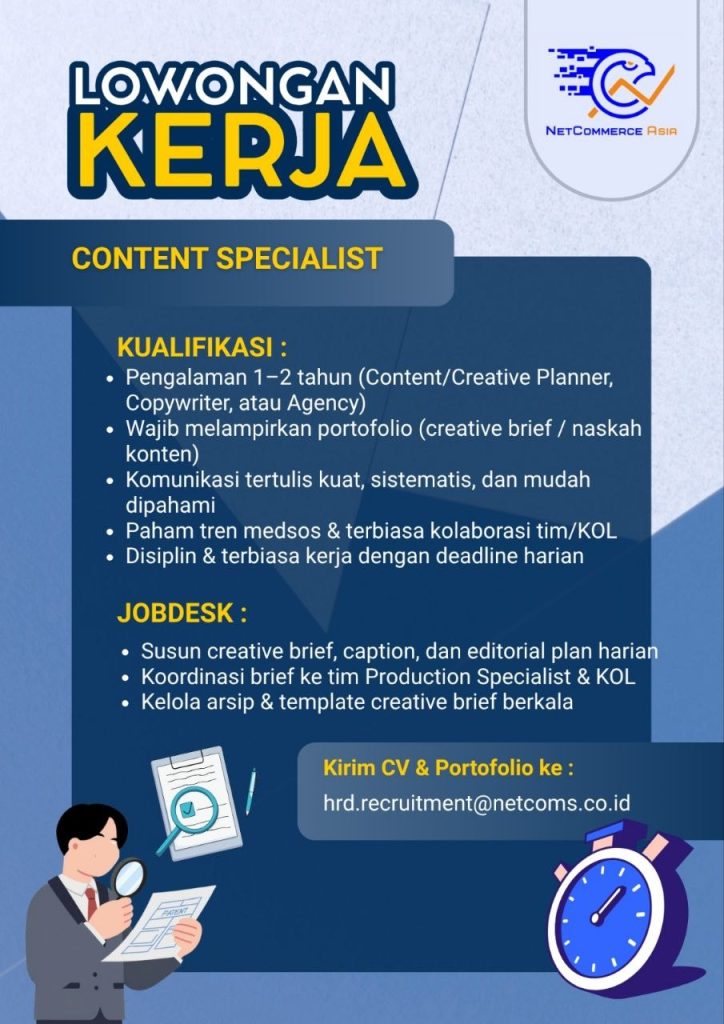 Poster lowongan CV. Makan Ayam Goreng Setiap Hari