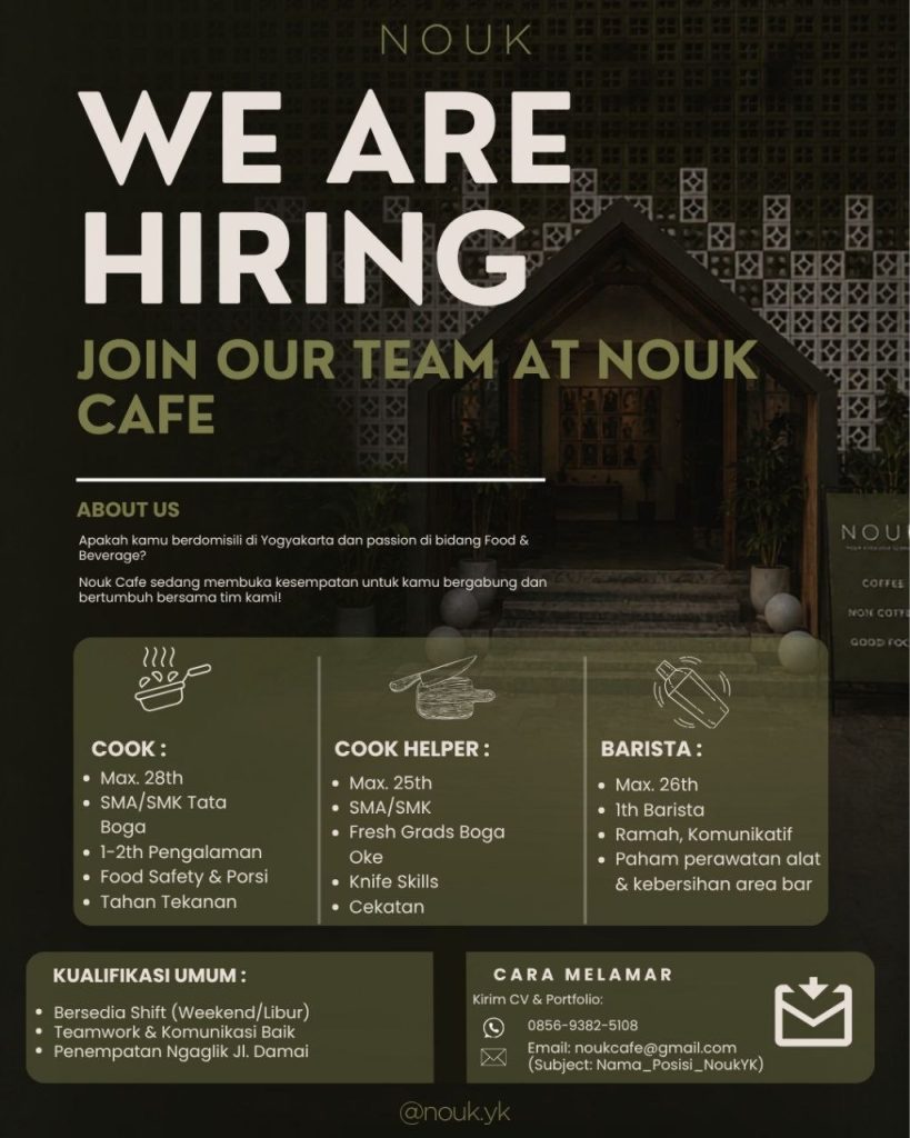 Poster lowongan Nouk Cafe