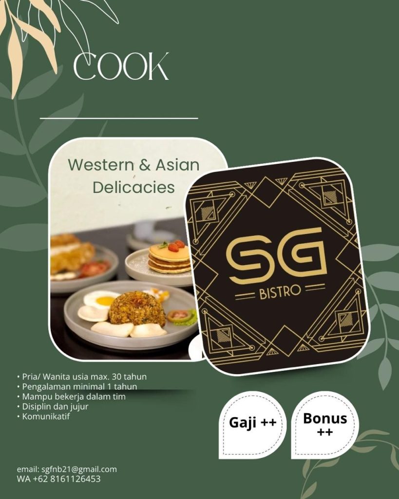 Poster lowongan SG Bistro