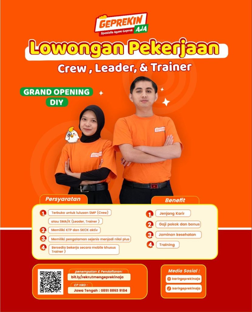 Poster lowongan PT Olah Kuliner Nusantara