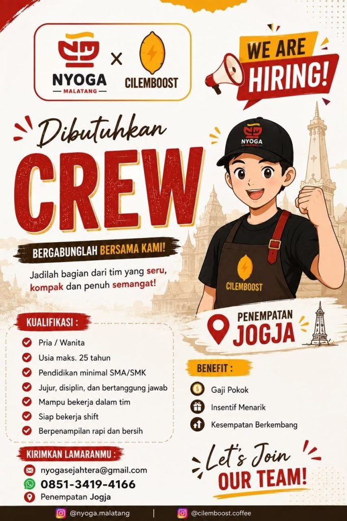 Poster lowongan Nyoga Malatang x Cilemboost