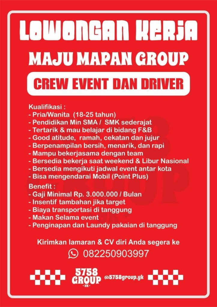 Poster lowongan Maju Mapan Group