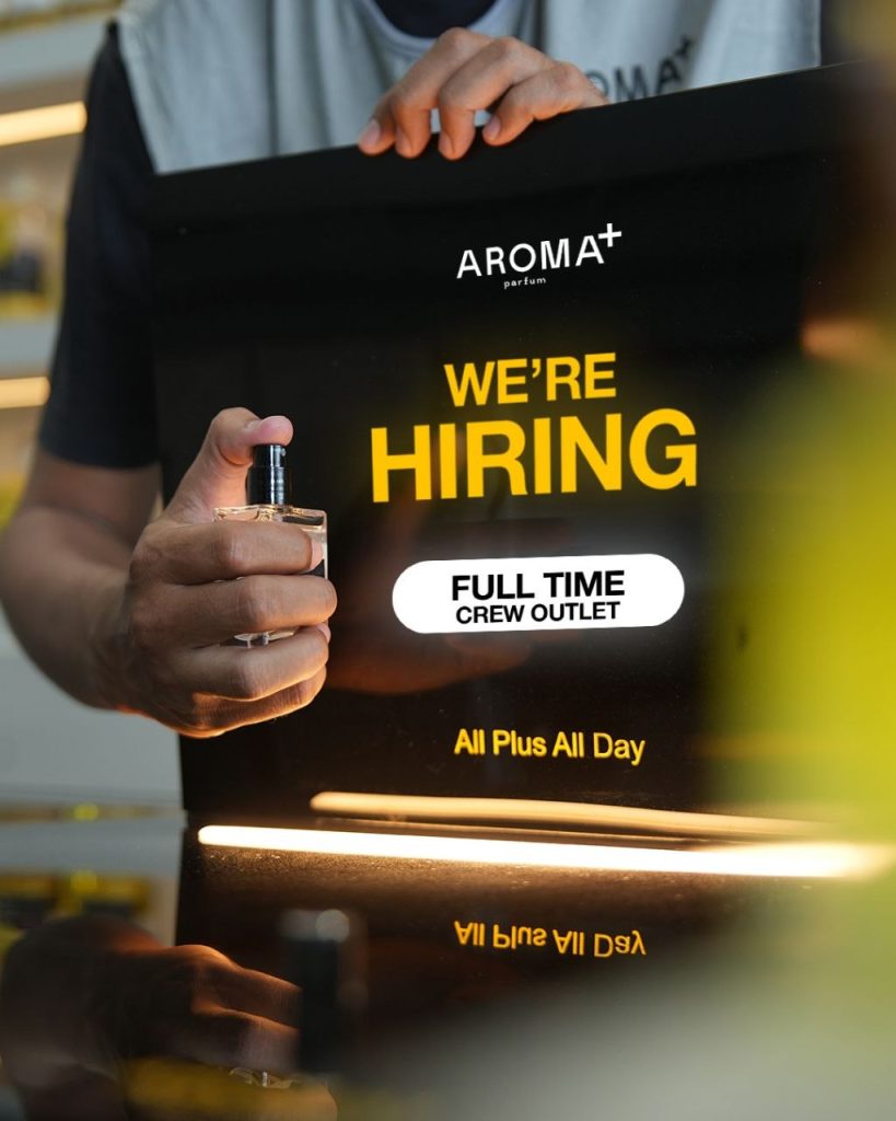 Poster lowongan AROMA+ parfum