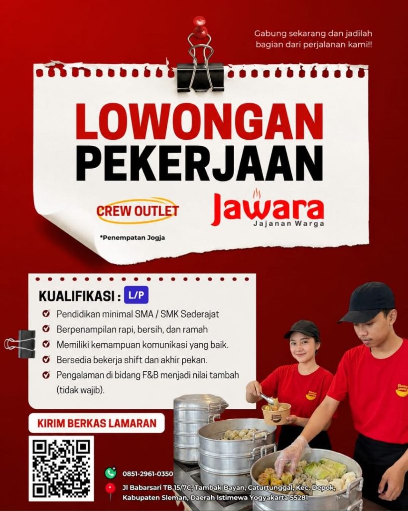 Poster lowongan Jawara Jajanan Warga