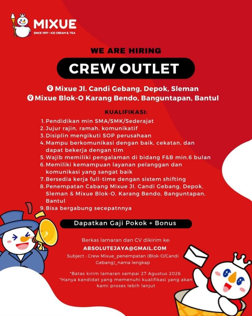 Poster lowongan LOKER JOGJA