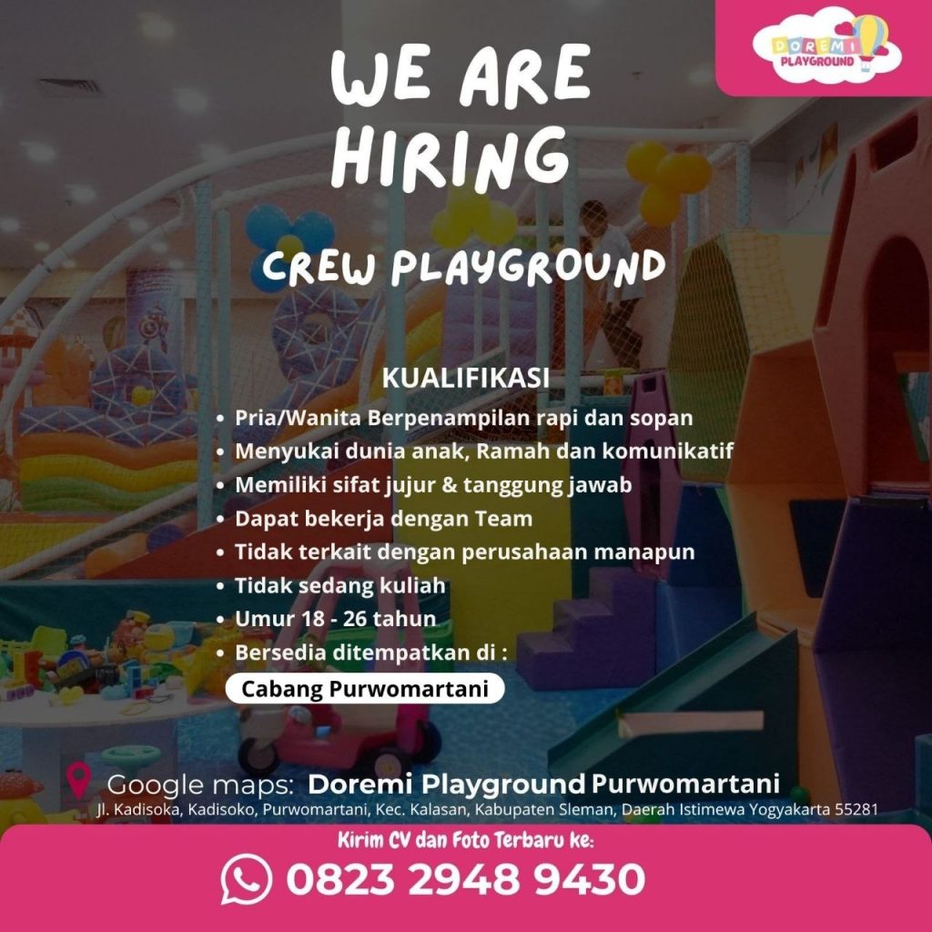 Poster lowongan Doremi Playground