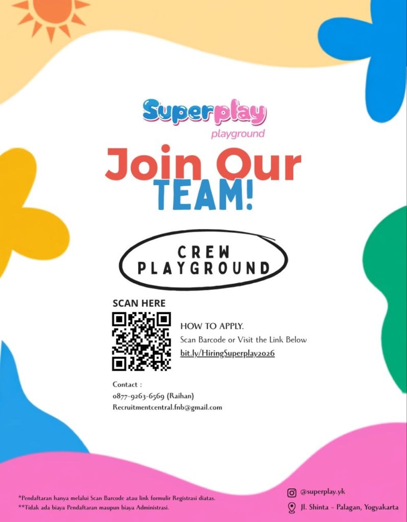 Poster lowongan Superplay Playground
