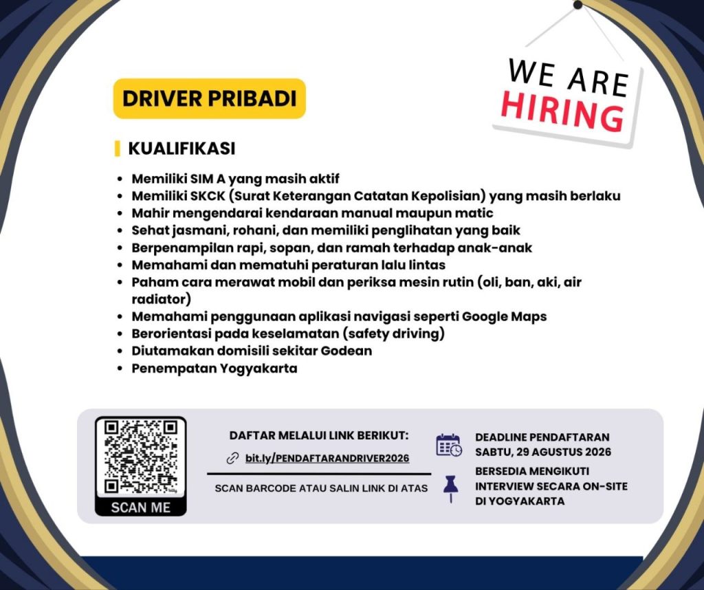 Poster lowongan LOKER JOGJA