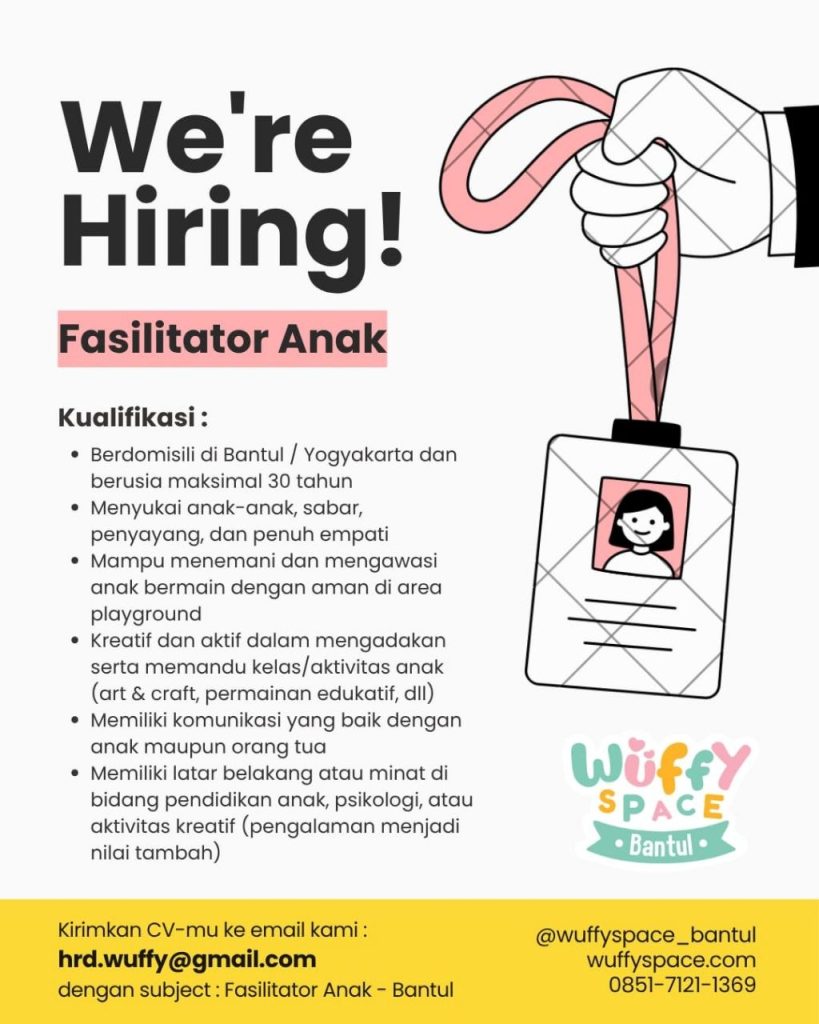 Poster lowongan Wuffy Space Bantul