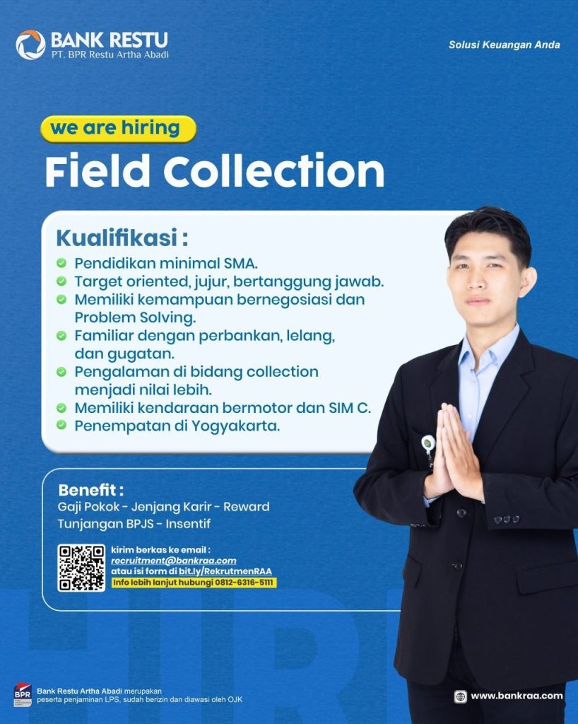 Poster lowongan Bank Restu Artha Abadi