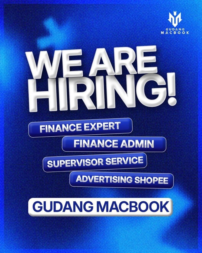 Poster lowongan Gudang Macbook