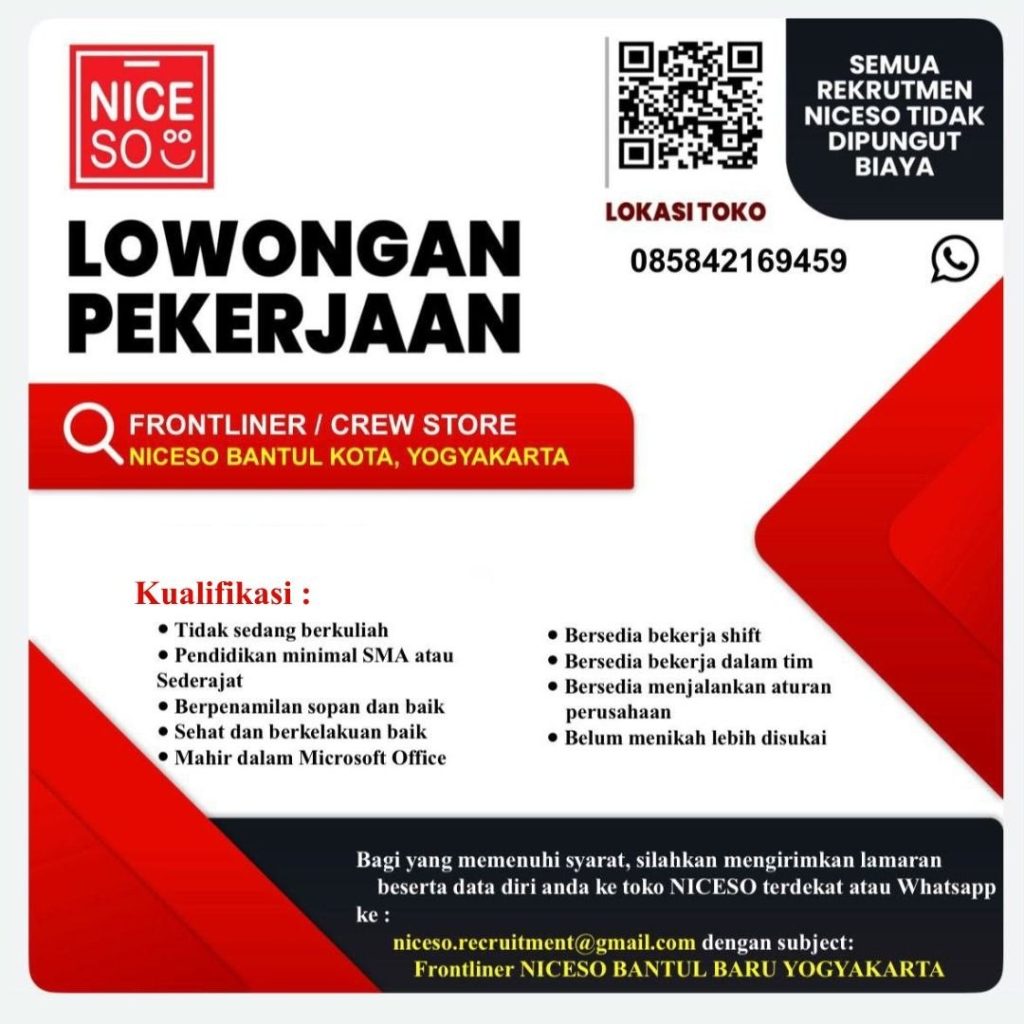 Poster lowongan Niceso