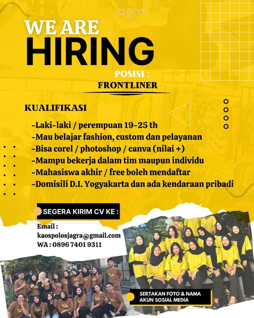 Poster lowongan LOKER JOGJA