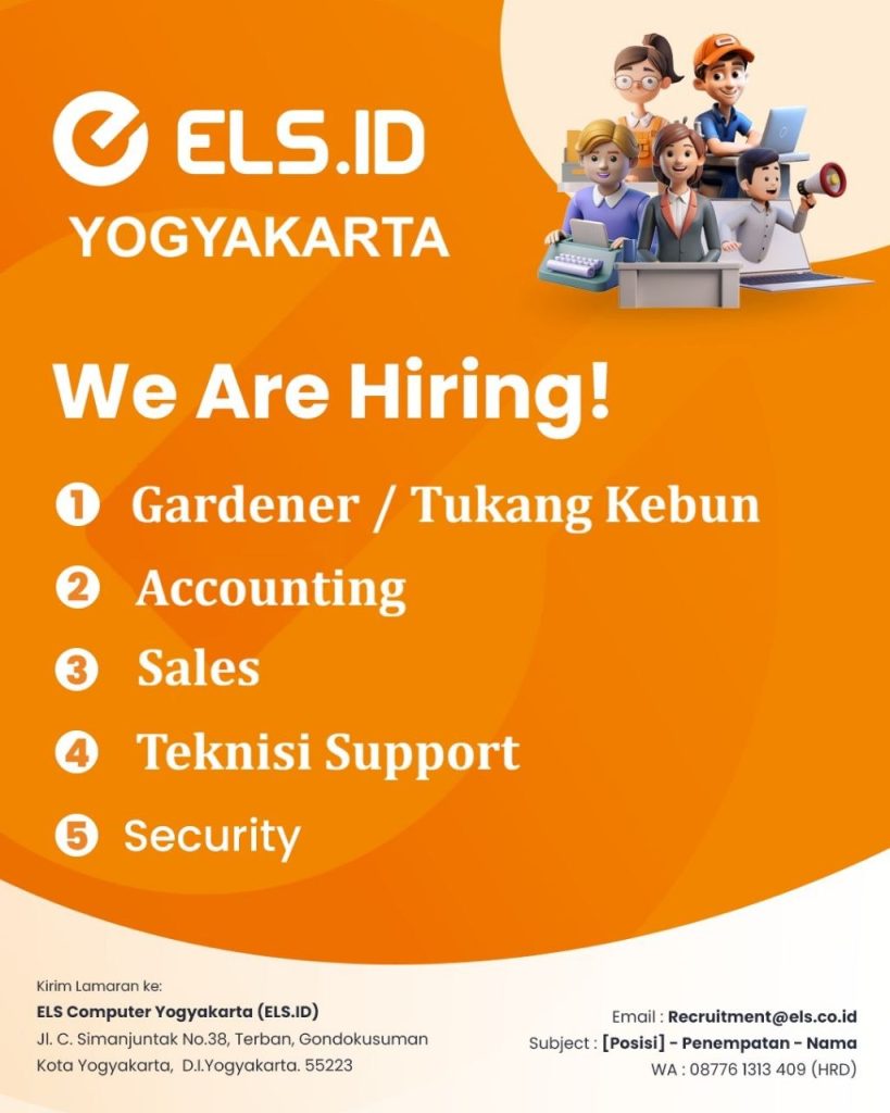 Poster lowongan ELS Computer Yogyakarta (ELS.ID)