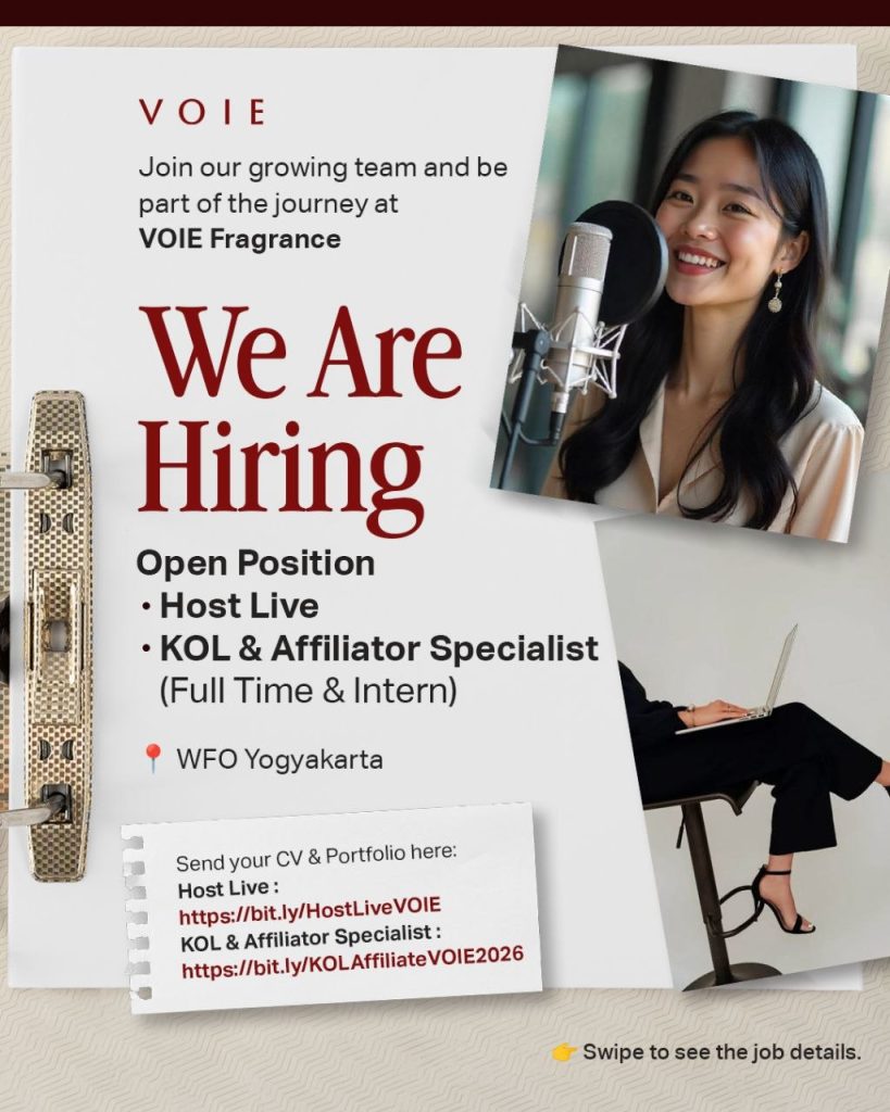 Poster lowongan VOIE Fragrance