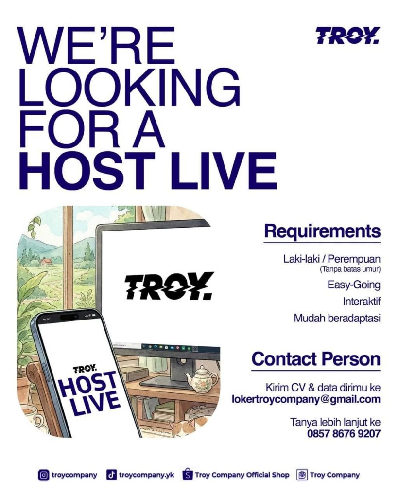 Poster lowongan Troy Company