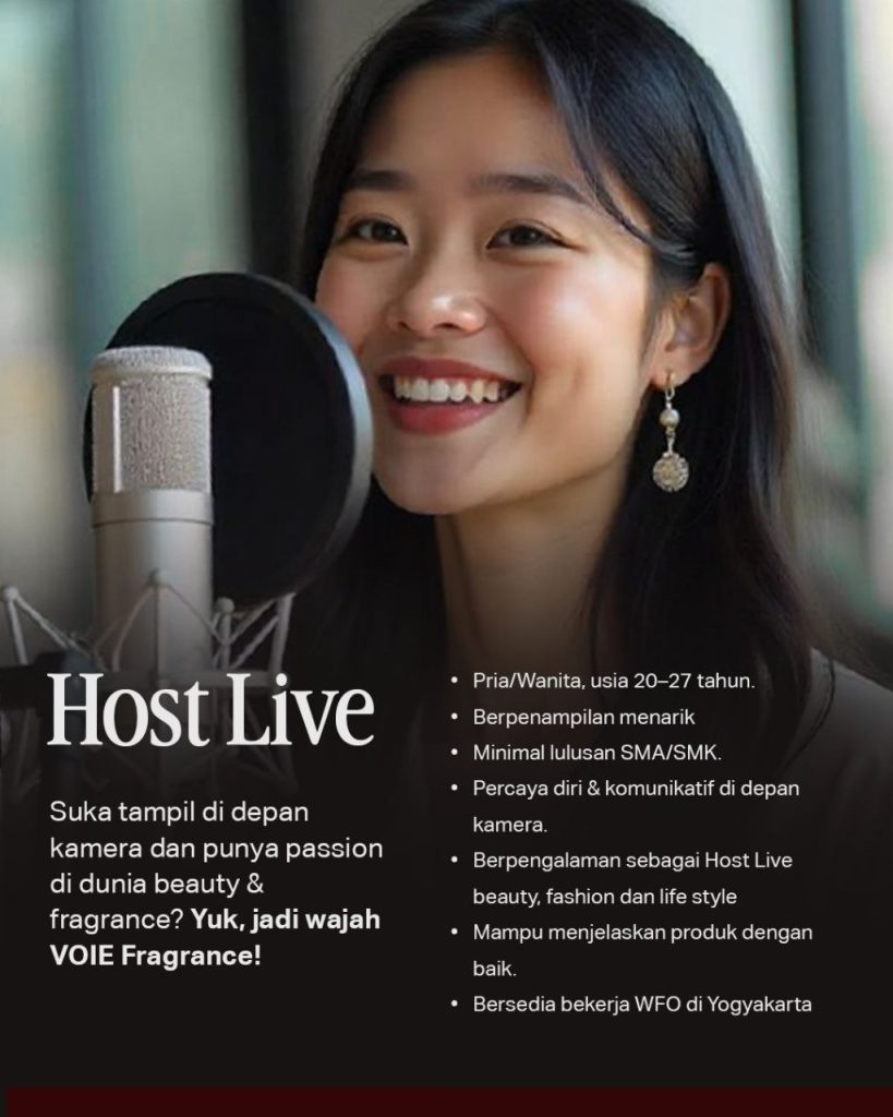 Poster lowongan VOIE Fragrance