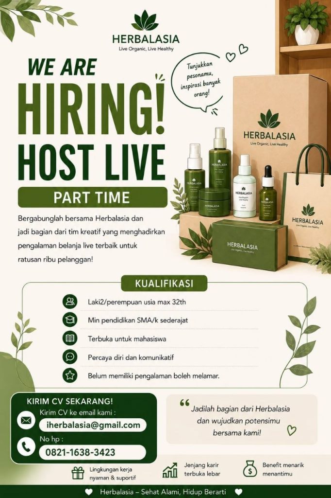 Poster lowongan Herbalasia