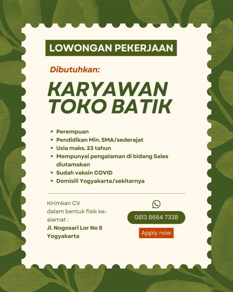 Poster lowongan LOKER JOGJA