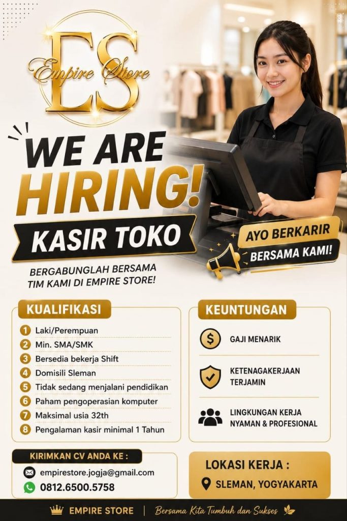 Poster lowongan Empire Store