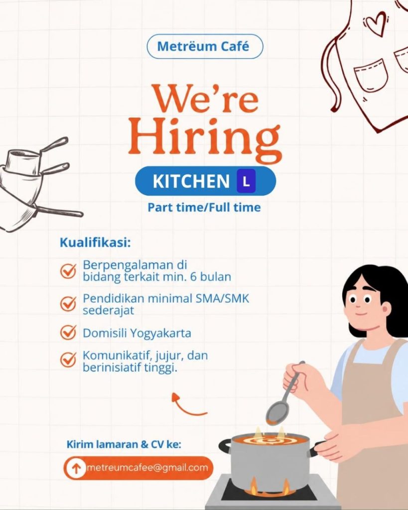 Poster lowongan Metrëum Café