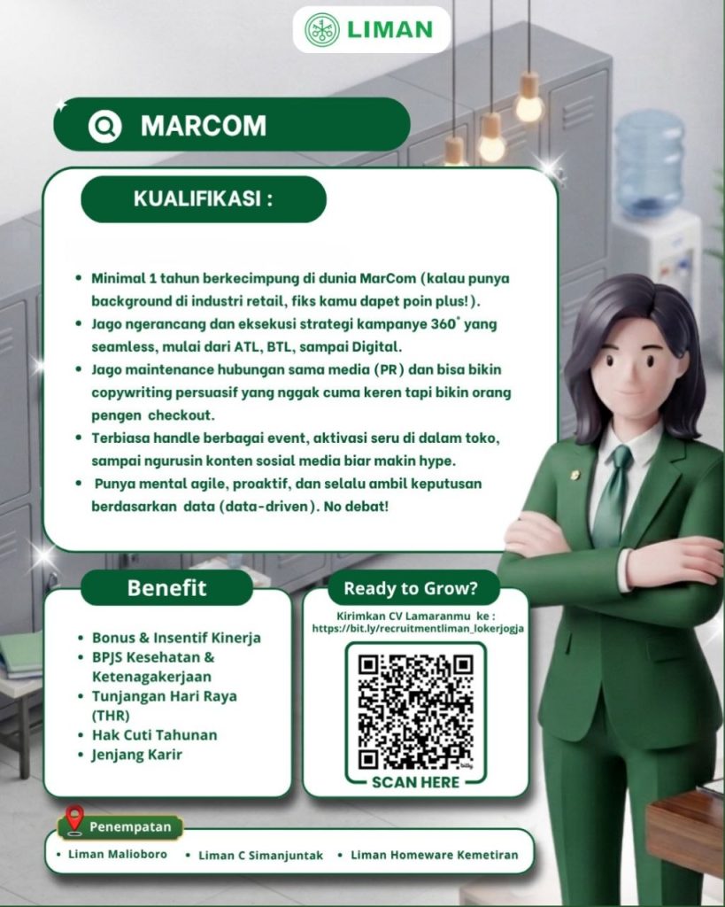 Poster lowongan PT Liman Sukses Ananta