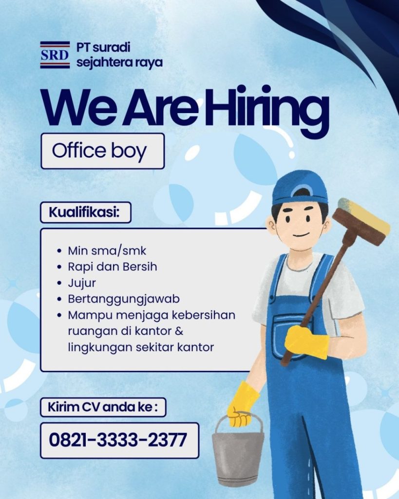 Poster lowongan PT Suradi Sejahtera Raya