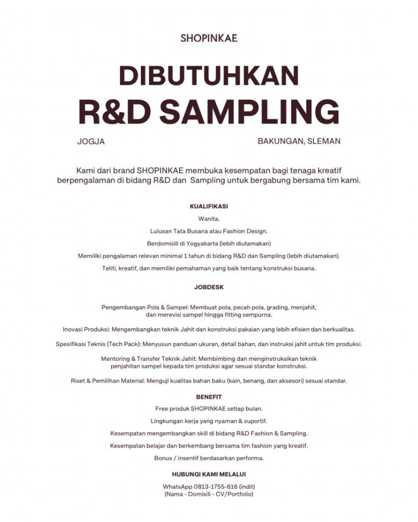 Poster lowongan SHOPINKAE