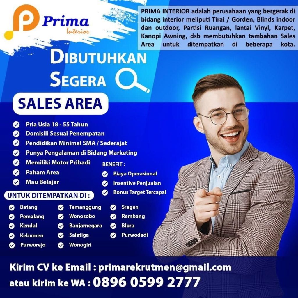 Poster lowongan Prima Interior