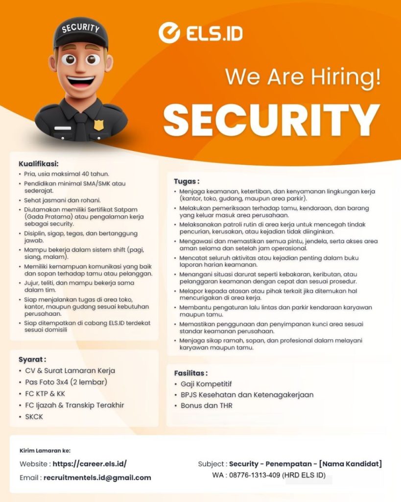 Poster lowongan ELS Computer Yogyakarta (ELS.ID)