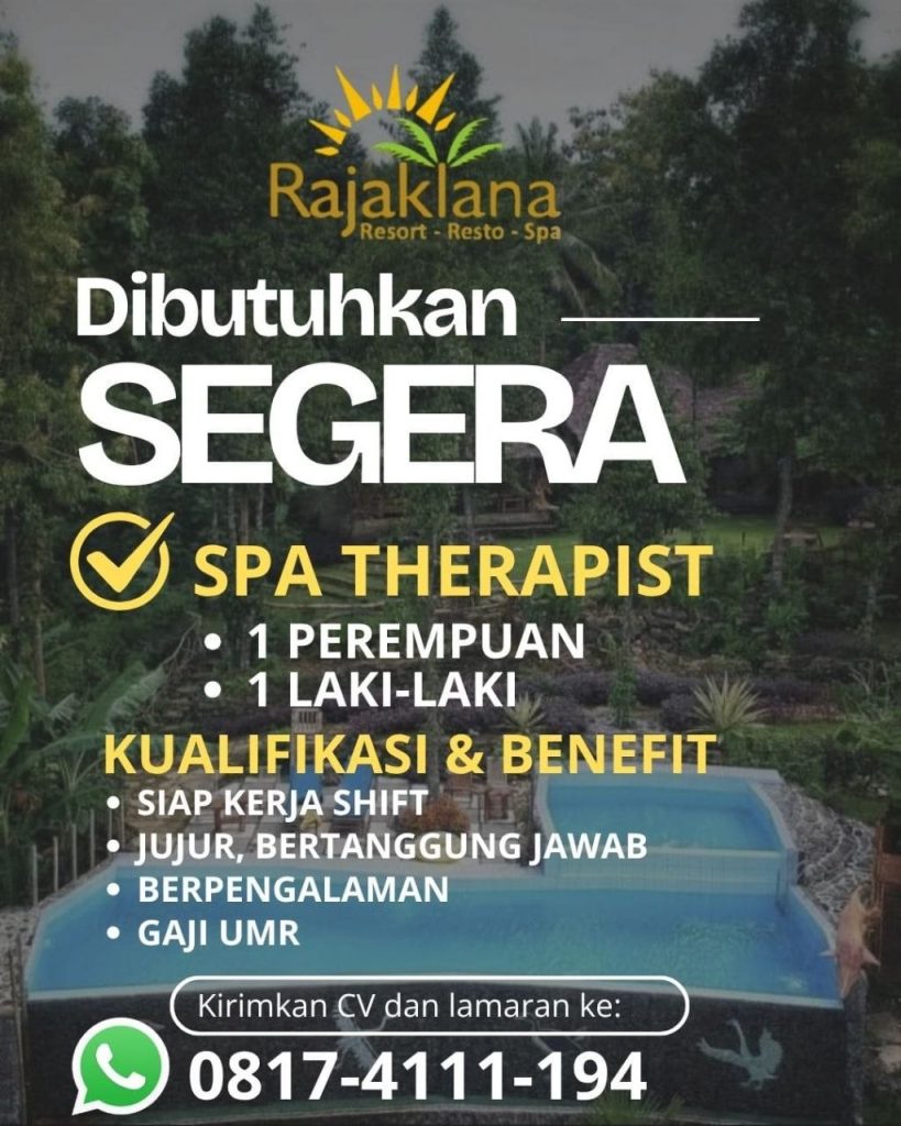 Poster lowongan Rajaklana Resort - Resto - Spa