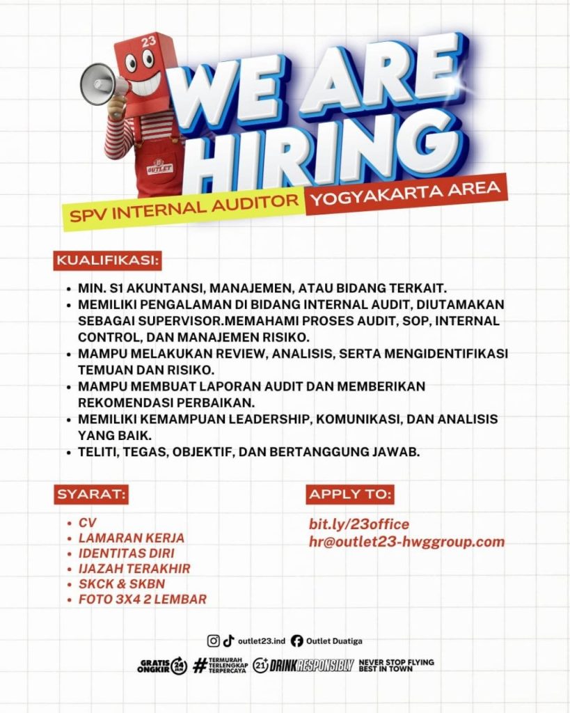 Poster lowongan Outlet 23