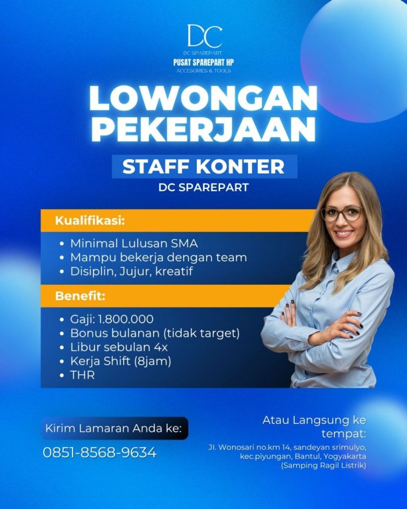 Poster lowongan DC Sparepart