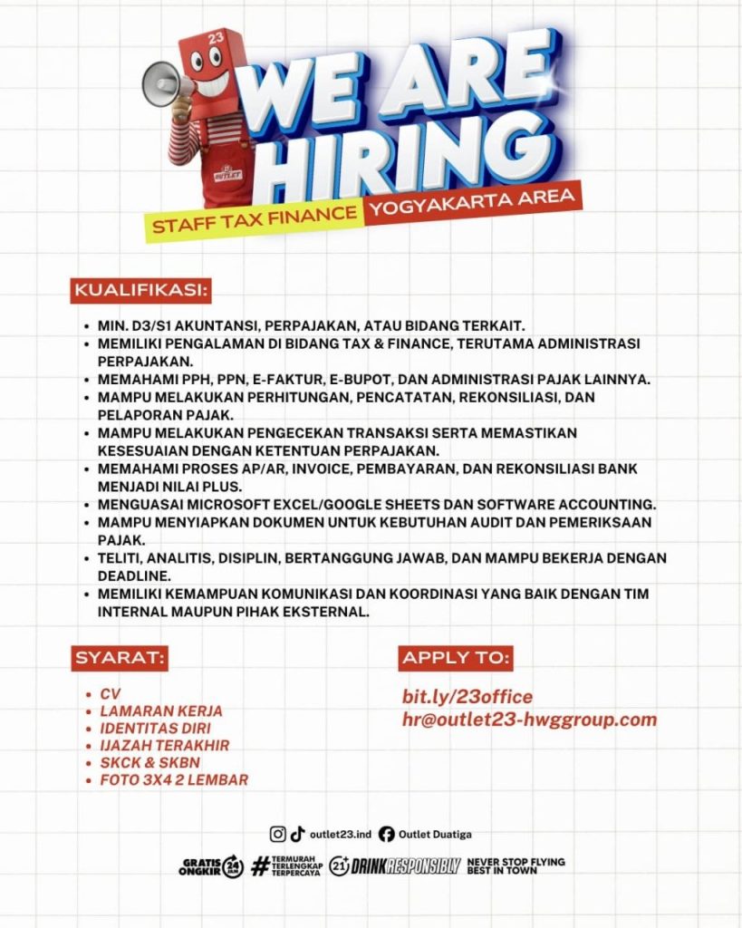 Poster lowongan Outlet23