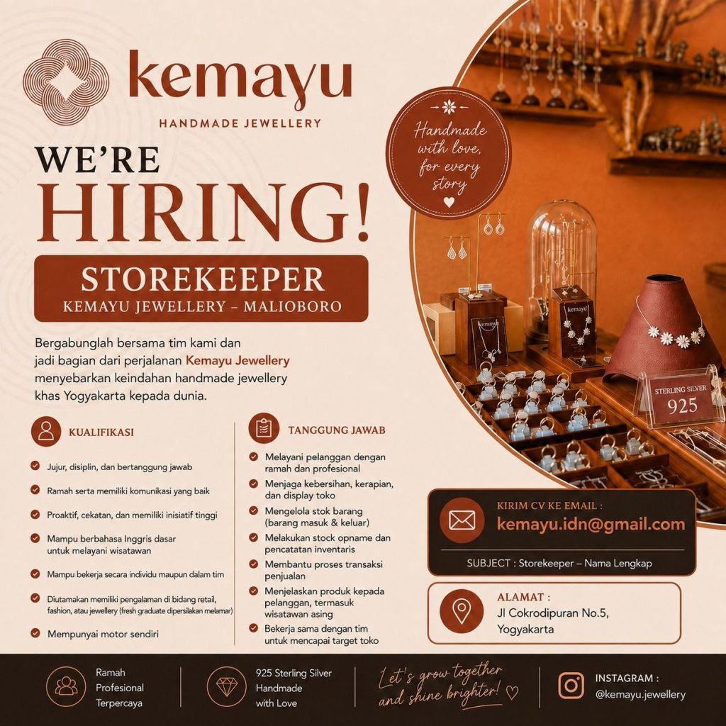 Poster lowongan Kemayu Handmade Jewellery