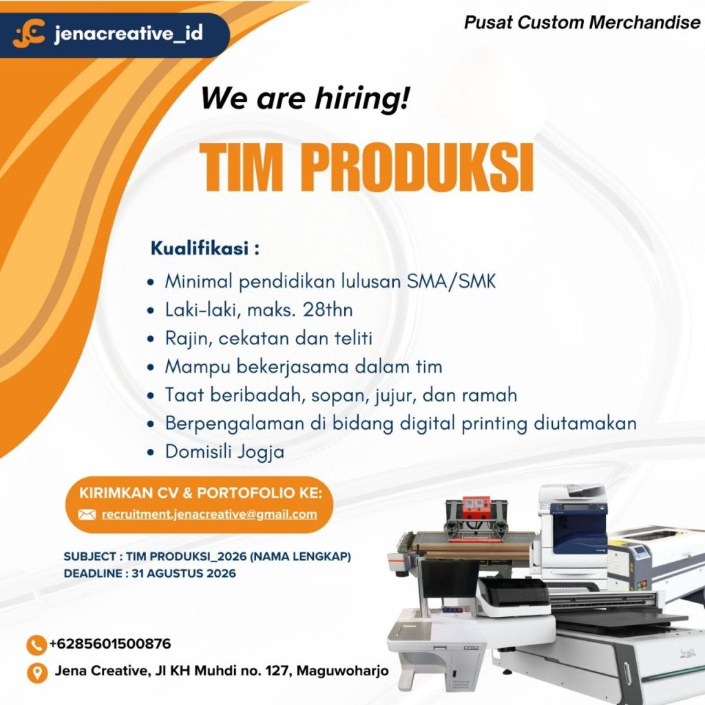 Poster lowongan Jena Creative