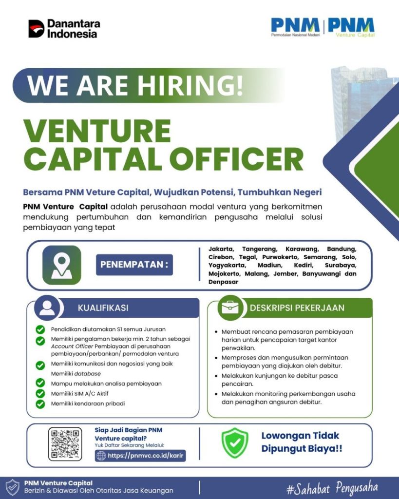 Poster lowongan PNM Venture Capital