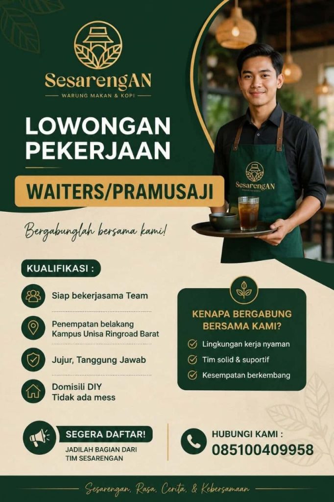 Poster lowongan Sesarengan Warung Makan & Kopi
